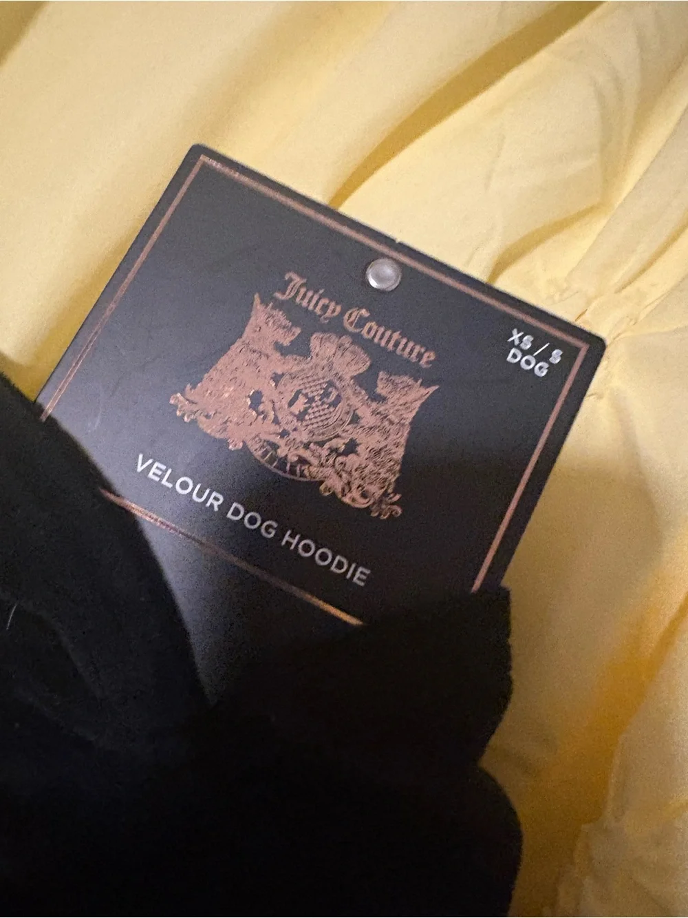 Juicy Couture Black Velour Dog Hoodie